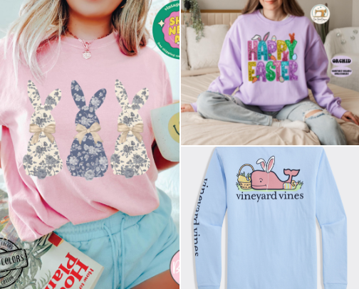 My favorite tee and sweatshirts for Easter cover photo collage