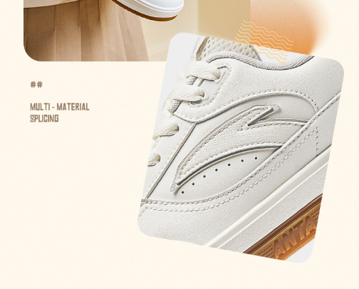 ANTA Women Basic Sneakers Non-slip Wear-resistant Support Comfortable Versatile Trendy 1224C8012 cover photo collage