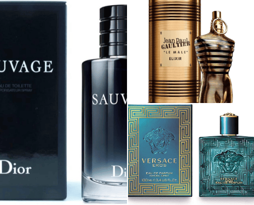 Mens fragrances cover photo collage