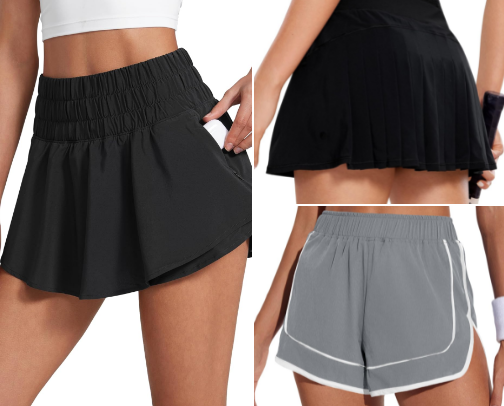 Ruffle Skirt Athletic Shorts and Skorts cover photo collage