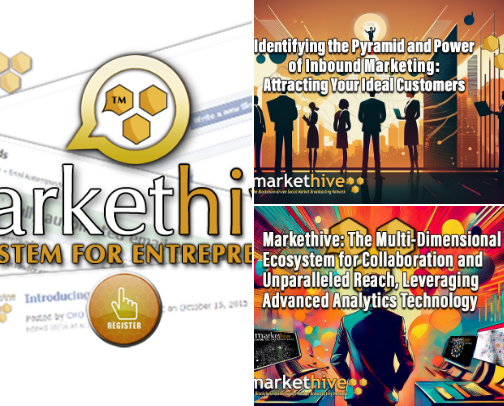 “MarketHive | The Blockchain-Powered Social Media & Marketing Platform for Entrepreneurs” cover photo collage