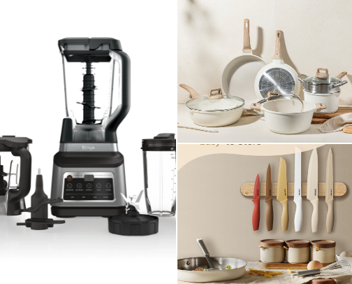 Kitchen utensils cover photo collage