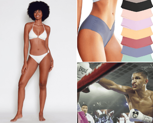Bikini and underwear cover photo collage