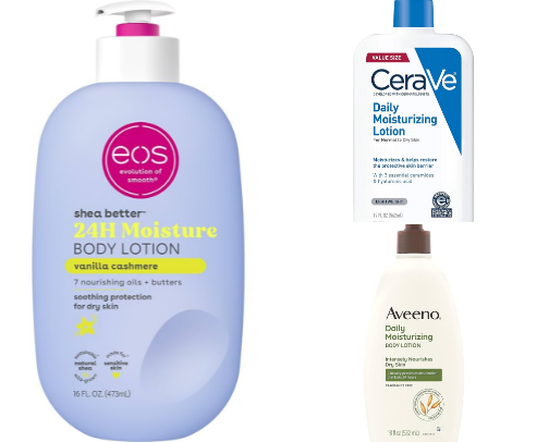 Lotions for softer and moisturizing skin. cover photo collage