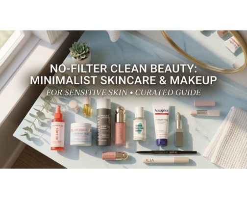 No-Filter Clean Beauty: Minimalist Skincare & Makeup for Sensitive Skin cover photo collage