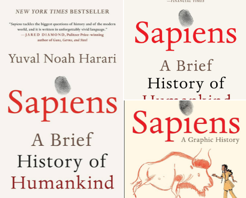 Sapiens: A Brief History of Humankind by cover photo collage