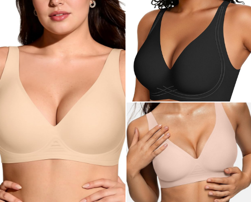 Deep V Wireless Push-Up Bras That Actually Deliver cover photo collage