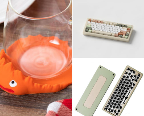 my cozy wfh desk ⭐ orange twee heisei and zen themed cover photo collage