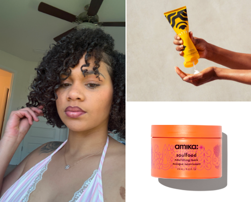 Curly hair products 👩🏻‍🦱➿🎀 cover photo collage