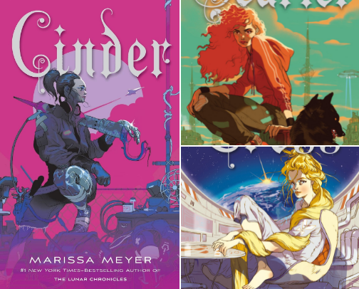 Book recomendations of fantasy, sci-fi and romance. cover photo collage