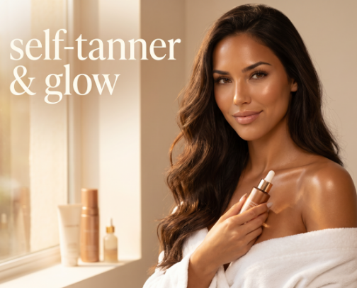Self-Tanner & Glow 🤍 | Viral Clean Girl Tan & Glow Bestsellers cover photo collage