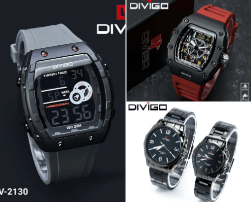 Jam Tangan Pria/Wanita Merek Divigo cover photo collage