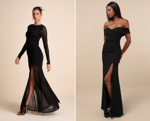 Black Maxi Dresses✨ cover photo collage