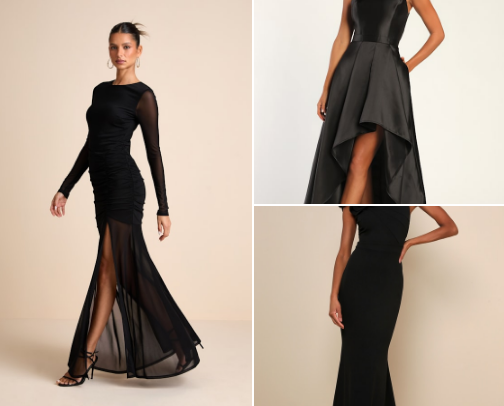 Black Maxi Dresses✨ cover photo collage