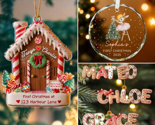 Whispers of Winter: Timeless Christmas Ornaments to Warm Your Home cover photo collage