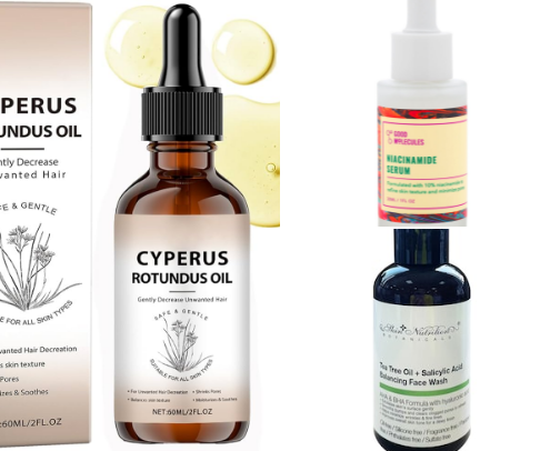 Skincare products cover photo collage