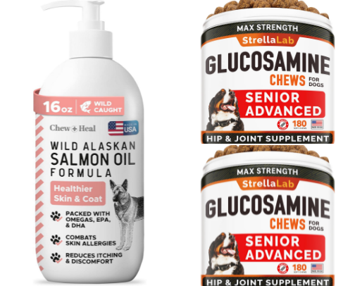 Senior Dog Supplements for Joint Health & Coat Support (What I Rebuy) cover photo collage