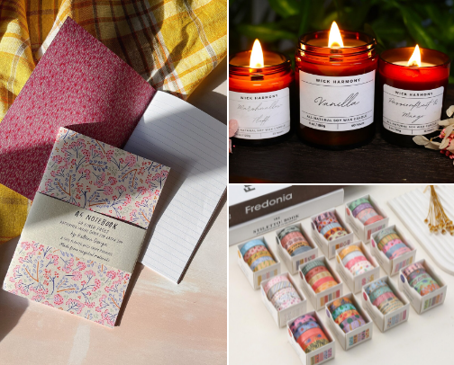 Journaling Prompts and Cosy Essentials cover photo collage