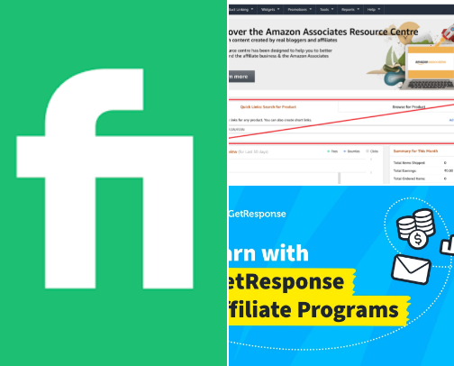 Digital marketing, affiliate marketing and ecommerce.online earnings cover photo collage