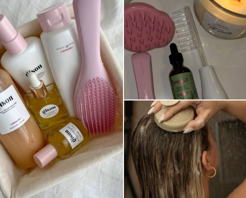 Hair care routine cover photo collage