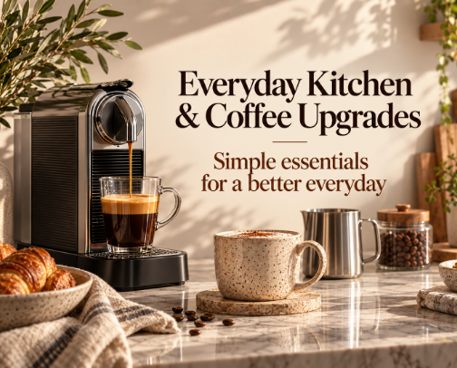Everyday Kitchen & Coffee Upgrades cover photo collage