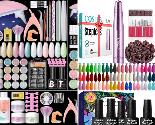 Budget friendly beginner nail tech items cover photo collage