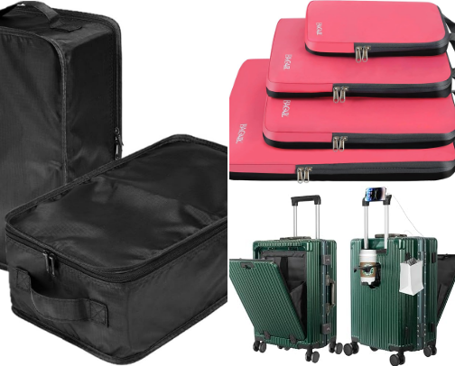 Go-Go-Going Awayyyy.  Vacation awaits.  Travel Items cover photo collage