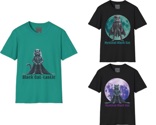 🌙😼 Step Into the Shadows of the Black Cat-Tastic Collection 😼🌙
Where the moon is high, the vibes are spooky-cute, and the cats have definitely cast a spell on your wardrobe.

This is the realm of the mysterious, the magical, and the fabulously feline — home to black cats with attitude, celestial sparkles, witchy charm, and just the right amount of goth drama. Our tees, hoodies, sweatshirts, totes, mugs, tumblers and more are infused with moonlight, mischief, and a healthy dose of “I run this realm, hooman.”🐈‍⬛ cover photo collage