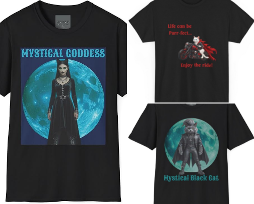🌙😼 Step Into the Shadows of the Black Cat-Tastic Collection 😼🌙
Where the moon is high, the vibes are spooky-cute, and the cats have definitely cast a spell on your wardrobe.

This is the realm of the mysterious, the magical, and the fabulously feline — home to black cats with attitude, celestial sparkles, witchy charm, and just the right amount of goth drama. Our tees, hoodies, sweatshirts, totes, mugs, tumblers and more are infused with moonlight, mischief, and a healthy dose of “I run this realm, hooman.”🐈‍⬛ cover photo collage