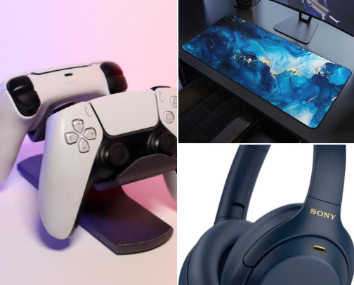 The Battlestation: Essential Gaming & Tech Staples.💜🎧 cover photo collage