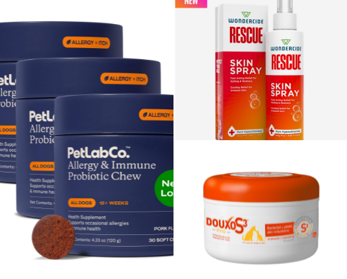 Itchy Dog Relief Products cover photo collage