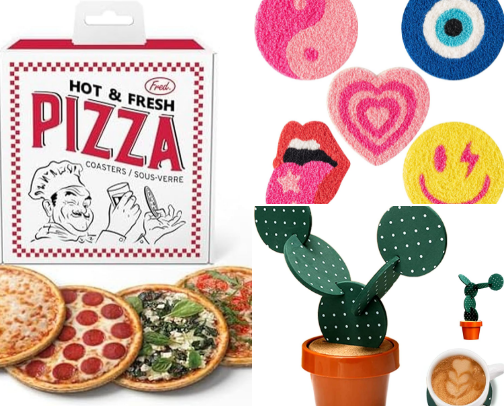 Cute & Fun Drink Coasters for Glasses and Mugs cover photo collage