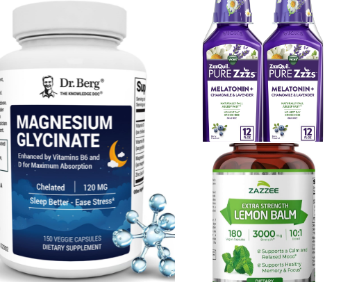 Supplements for Nighttime + sleep/ stress hacks 😴 cover photo collage