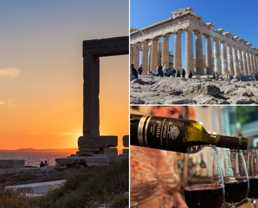 First-Time Greece Itinerary: Athens, Santorini & Naxos 🇬🇷 cover photo collage