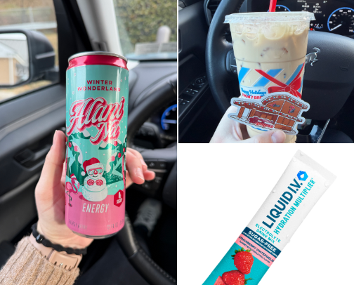 Over-Caffeinated but Hydrated ☕️ 💦 cover photo collage