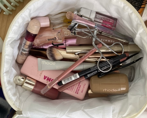 my makeup bag grabs!! cover photo collage