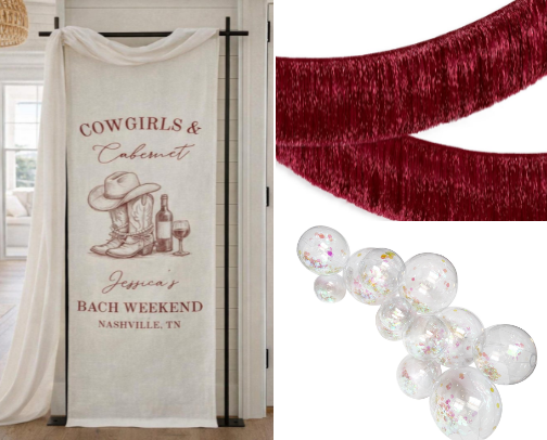 Cowgirls and Cabernet Bachelorette Girls Trip cover photo collage