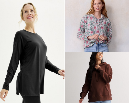 Boho tops, tunics, hoodies cover photo collage