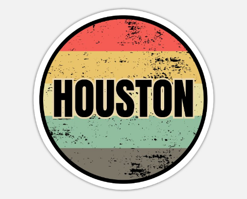 Minimalist Houston Stickers: Line Art, Skyline Illustrations, and Simple Designs cover photo collage