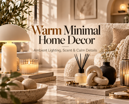 Warm Minimal Home Decor cover photo collage