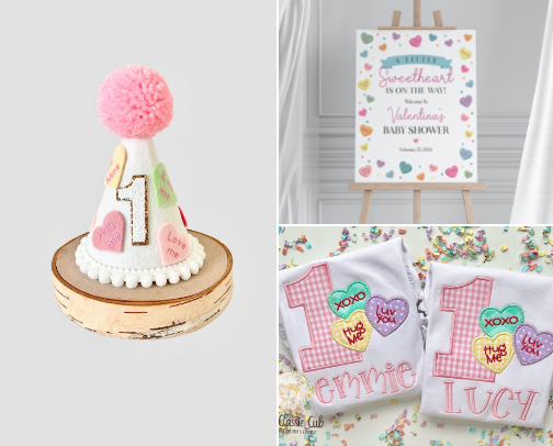 Sweet Conversation Hearts Party cover photo collage