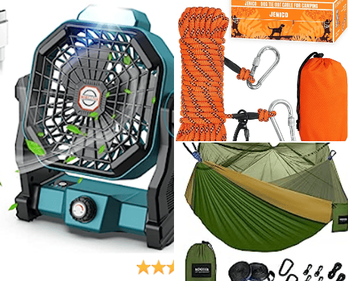 camping stuff cover photo collage