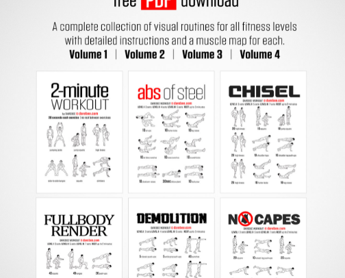 FREE At Home Workout Databases to Inspire Your Next Toutine cover photo collage