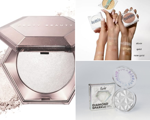 Dupes for Diamond Bomb by Fenty Beauty cover photo collage