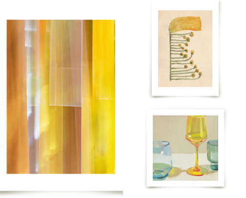 Yellow Wall Art & Artwork for Warm, Cheerful Home Decor cover photo collage
