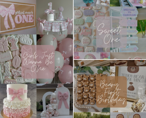 1st Birthday Themes cover photo collage