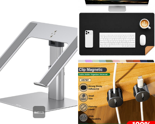 Cute & Functional WFH Desk Setup Essentials cover photo collage
