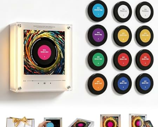 Magnetic Fridge Quran Player NFC Vinyl Record cover photo collage