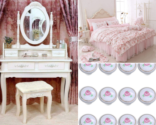 Pink Princess Bedroom ✨🪽💐 cover photo collage