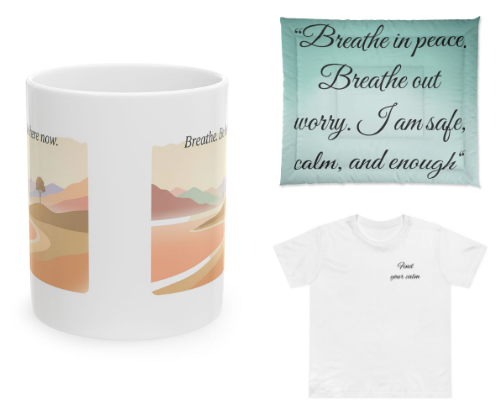 Calm Everyday Essentials: Affirmation Products for a More Peaceful Mind cover photo collage